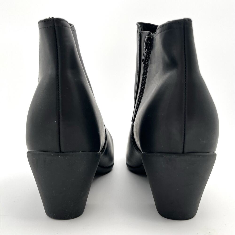 Easy Spirit Caelan 12M Black Vegan Leather Booties Zip Ankle Boots Comfort NEW - Picture 5 of 9